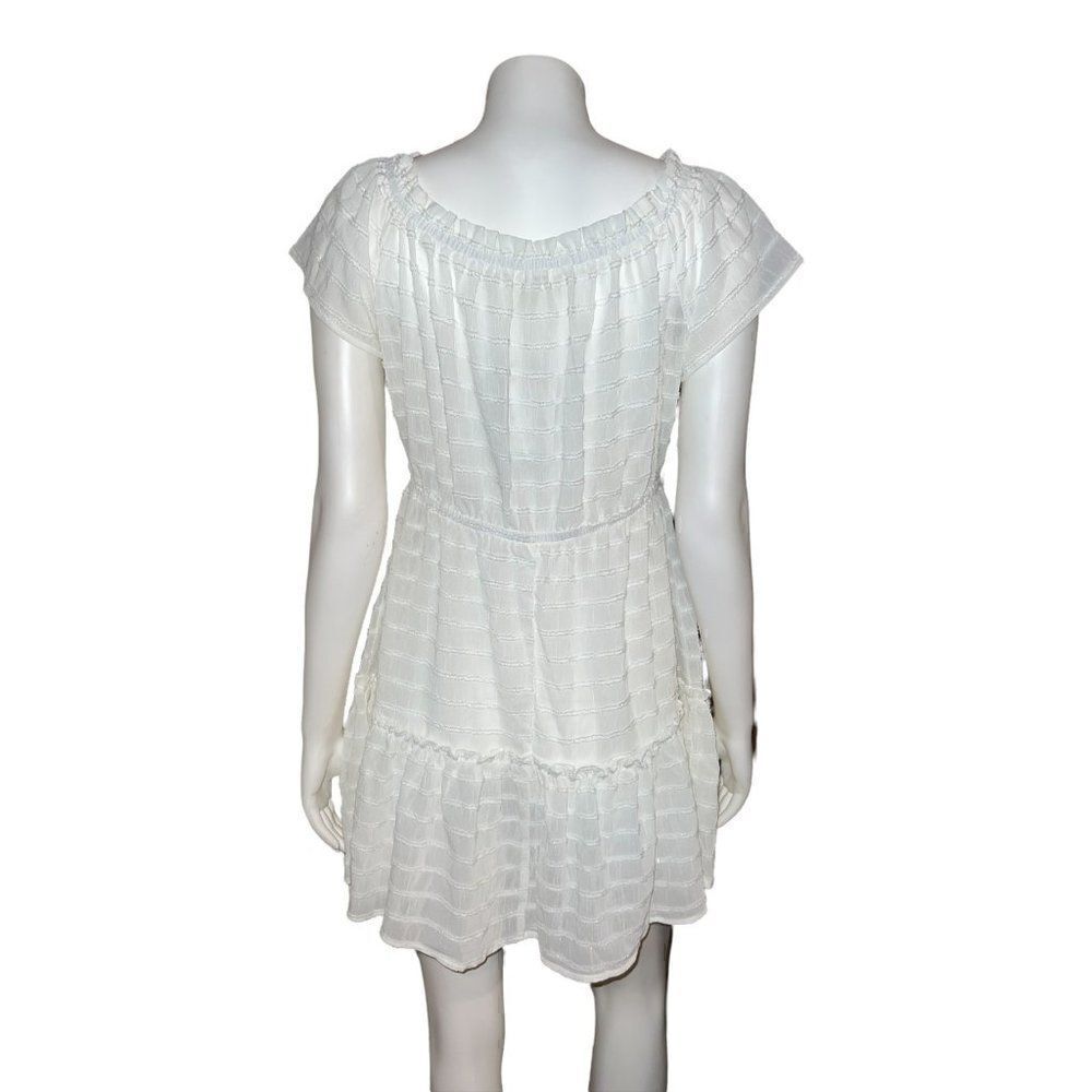 Miken White Juniors' Ruffled Swim Cover-up Dress Sparkle Extra Small NWT - Picture 3 of 8